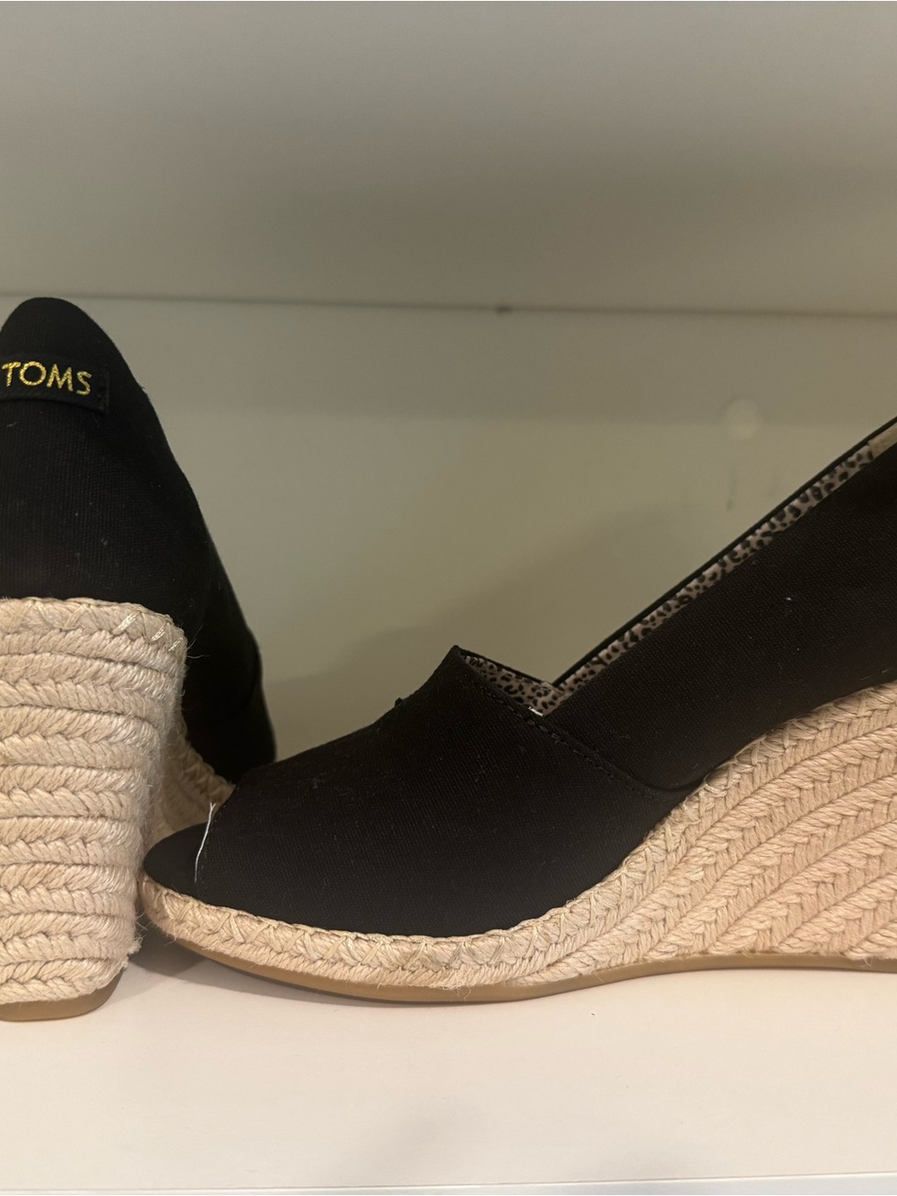 TOMS Black Canvas Espadrille Wedges: Ready to Wear!